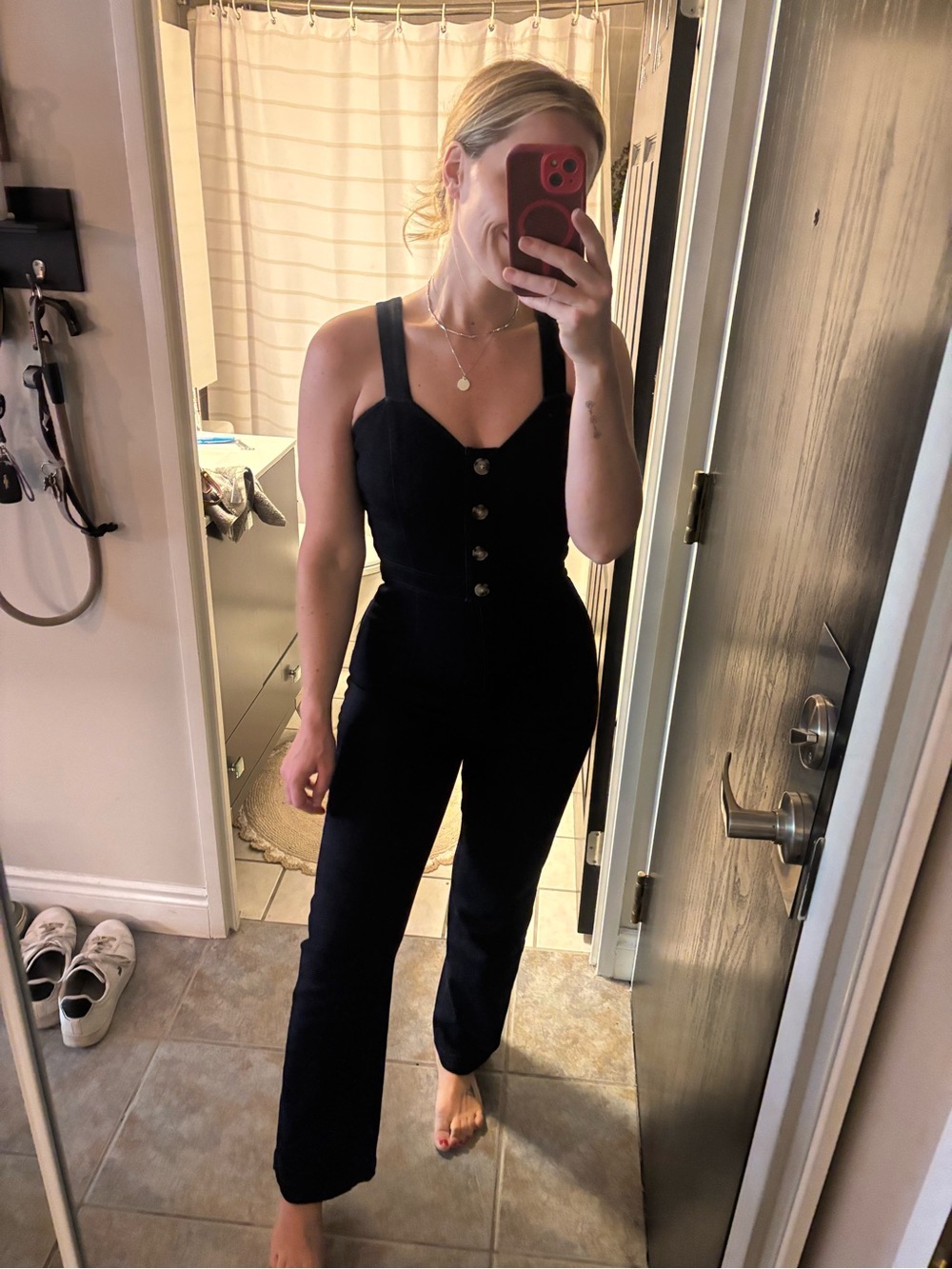 Express Denim Button-Front Women's Jumpsuit